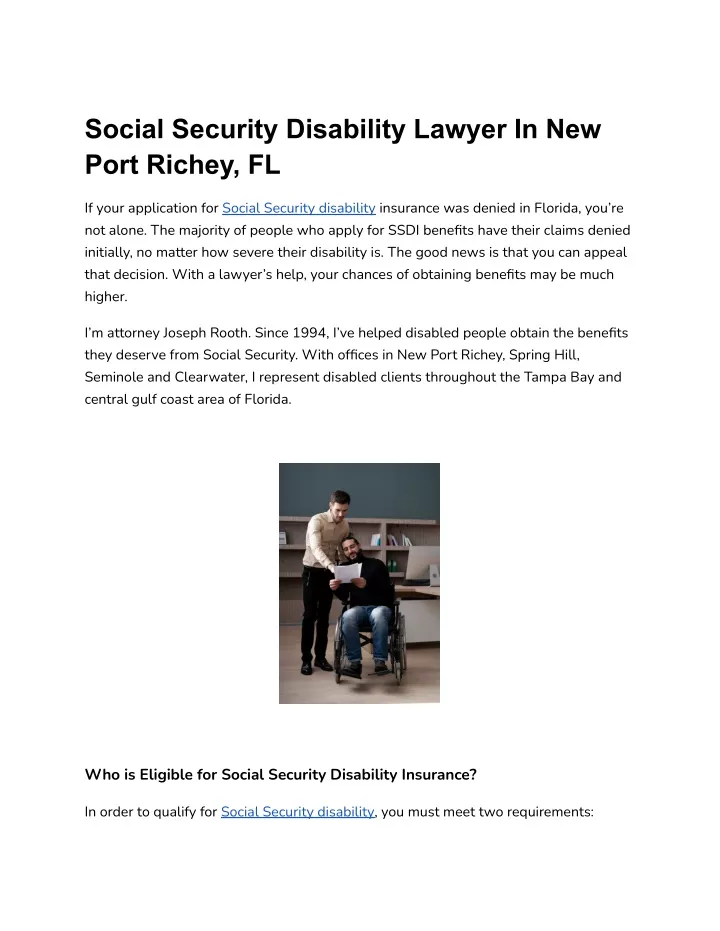 social security disability lawyer in new port