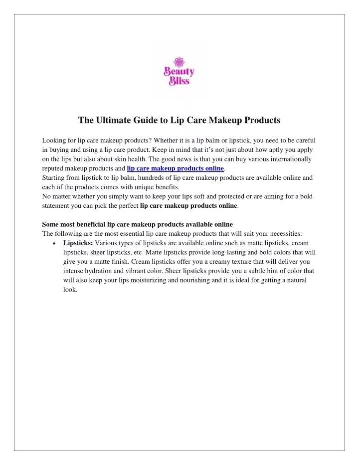 the ultimate guide to lip care makeup products