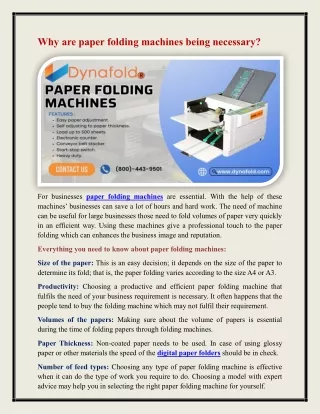 paper folding machines