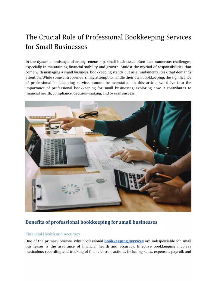 the crucial role of professional bookkeeping