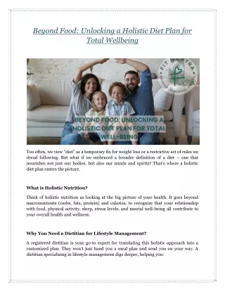 beyond food unlocking a holistic diet plan