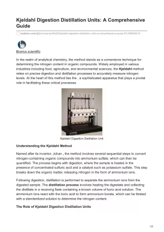 kjeldahl digestion distillation units