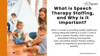 Speech Therapy & Occupational Therapy Staffing Agency