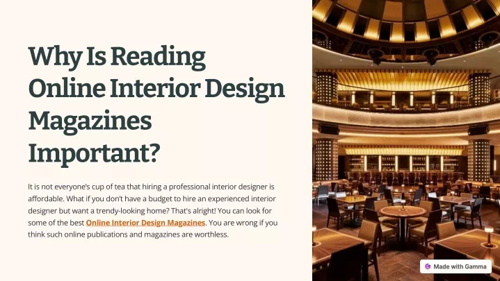 why is reading online interior design magazines