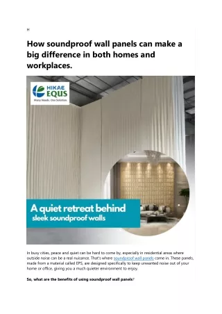 How soundproof wall panels can make a big difference in both homes and workplaces