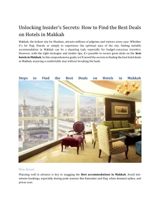 Unlocking Insider’s Secrets_ How to Find the Best Deals on Hotels in Makkah