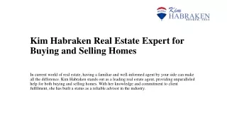 Kim Habraken Real Estate Expert for Buying and Selling Homes