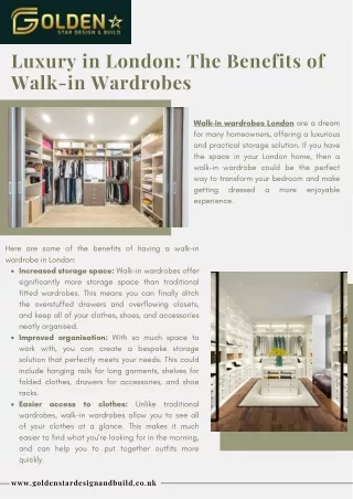 Luxury in London: The Benefits of Walk-in Wardrobes