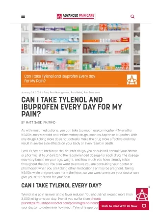 Can I take Tylenol and Ibuprofen Every day For My Pain?
