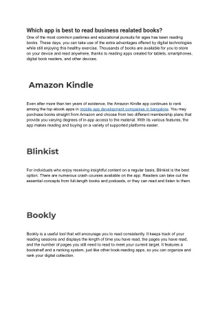 Which app is best to read business realated books_