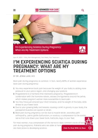 I’m Experiencing Sciatica During Pregnancy: What Are My Treatment Options