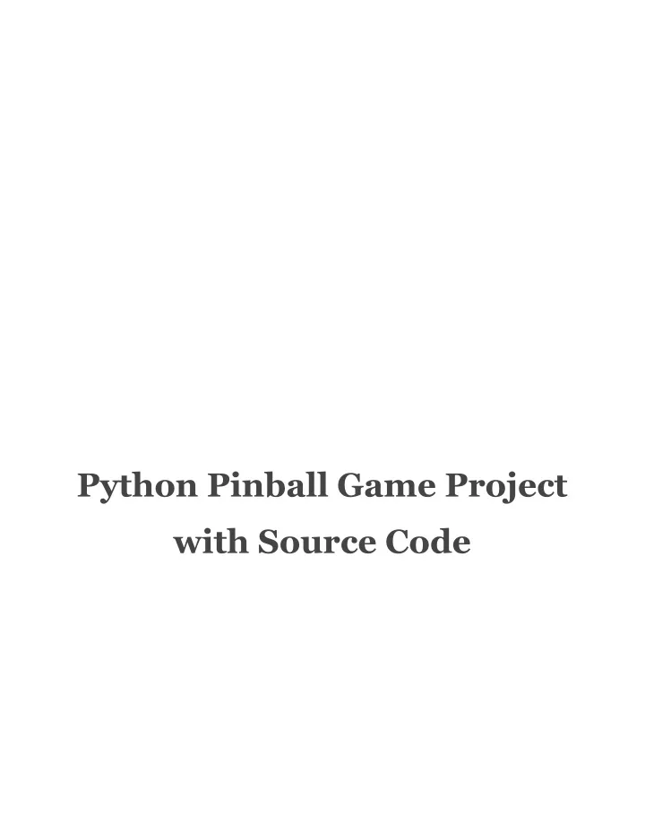 python pinball game project