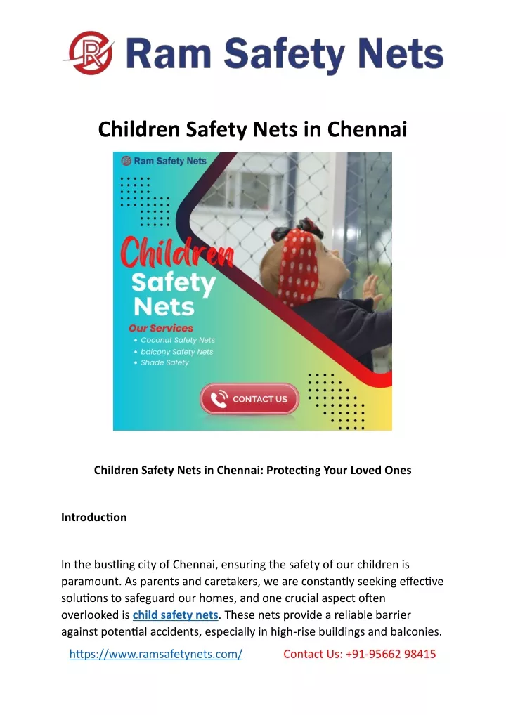 children safety nets in chennai