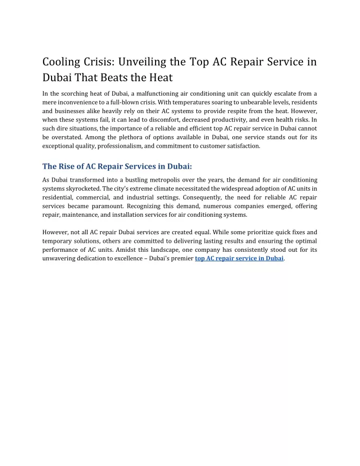 cooling crisis unveiling the top ac repair