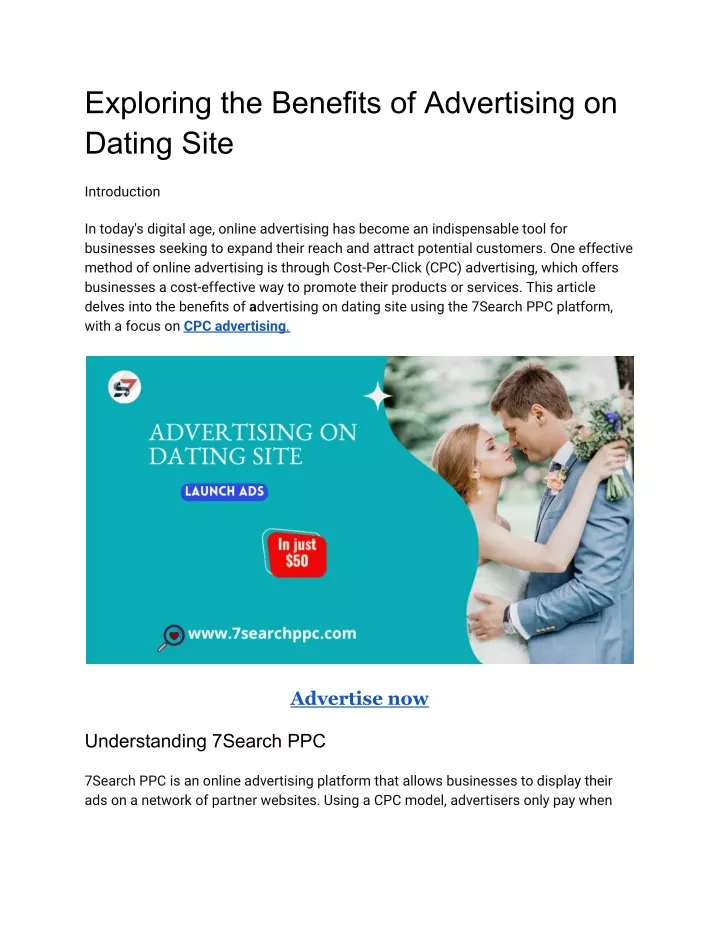 exploring the benefits of advertising on dating