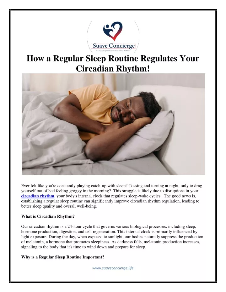 how a regular sleep routine regulates your