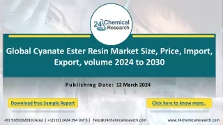 Global Cyanate Ester Resin Market Size, Price, Import, Export, volume 2024 to 2030
