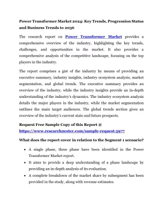 power transformer market 2024 key trends