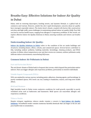 Breathe Easy_ Effective Solutions for Indoor Air Quality in Dubai