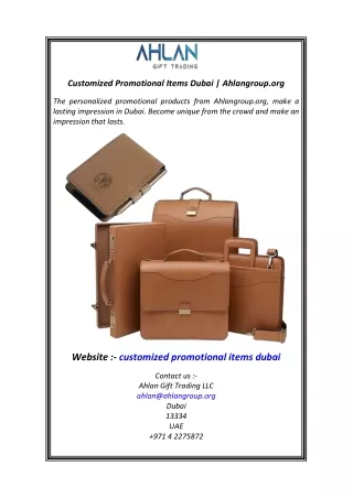 Customized Promotional Items Dubai Ahlangroup.org