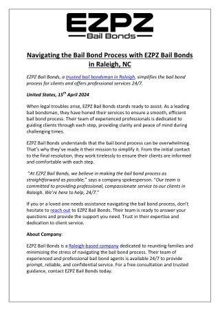Simplifying the Bail Bonds Process in Raleigh | EZPZ Bail Bonds