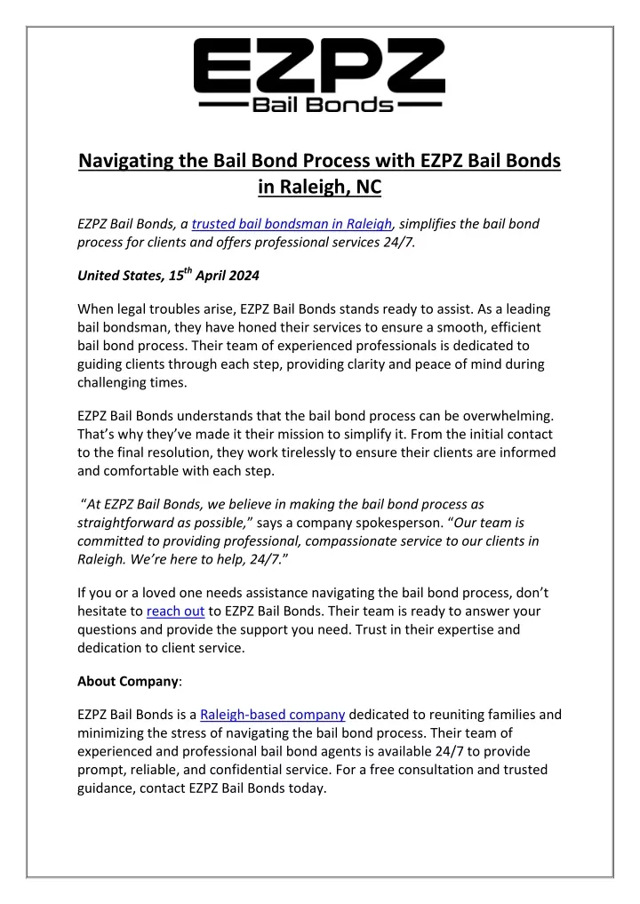 navigating the bail bond process with ezpz bail