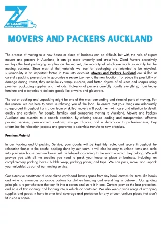 Movers and Packers Auckland