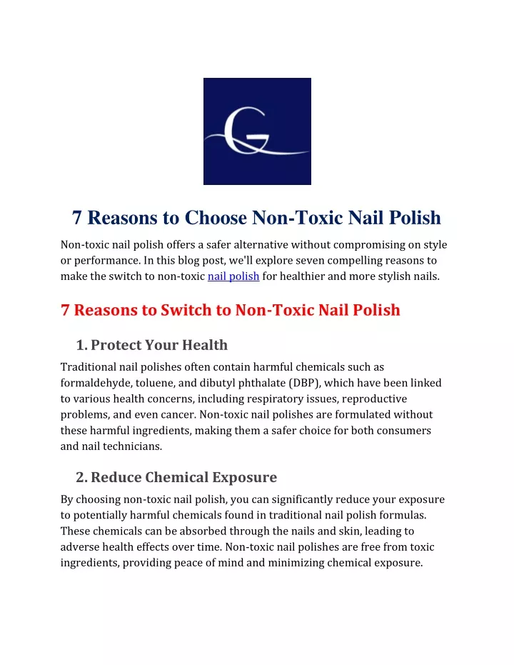 7 reasons to choose non toxic nail polish