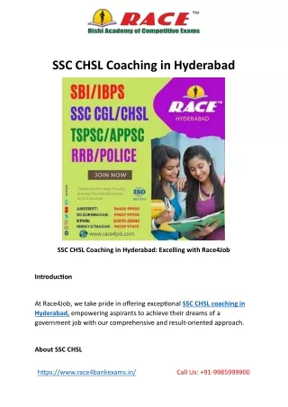 SSC CHSL Coaching in Hyderabad