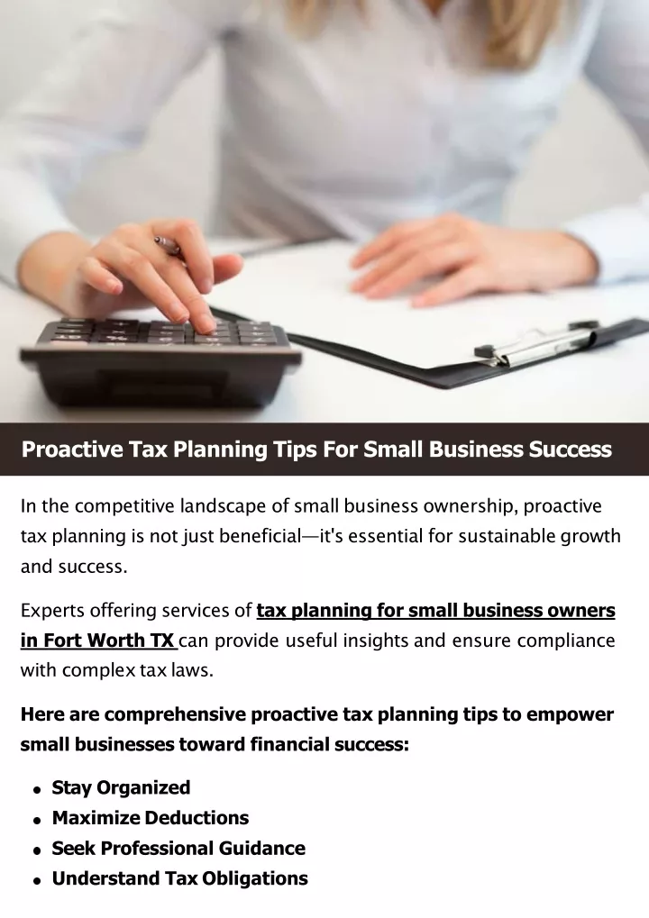 proactive tax planning tips for small business