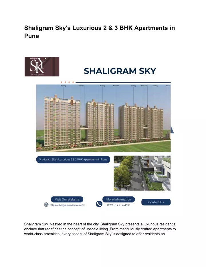 shaligram sky s luxurious 2 3 bhk apartments