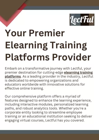 Lectful: Revolutionizing Elearning Training Platforms