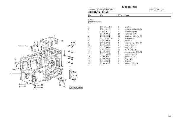 Lamborghini r3 85 tb Tractor Parts Catalogue Manual Instant Download (SN 5001 and up)