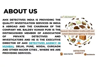 Why should you choose AMX detective agency in India?