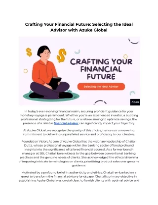 Crafting Your Financial Future: Selecting the Ideal Advisor with Azuke Global