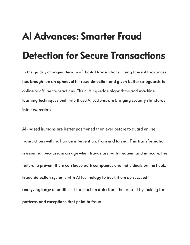 ai advances smarter fraud