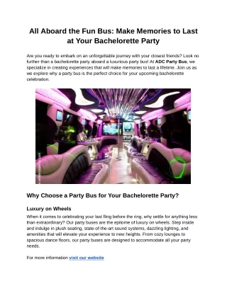 All Aboard the Fun Bus_ Make Memories to Last at Your Bachelorette Party