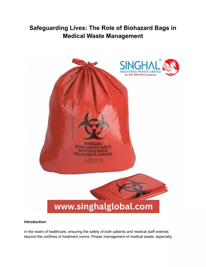 safeguarding lives the role of biohazard bags