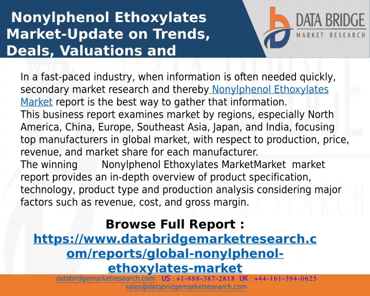 nonylphenol ethoxylates market update on trends