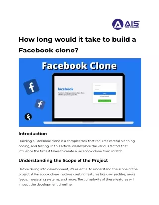 Timeframe for Developing a Facebook Clone Explained