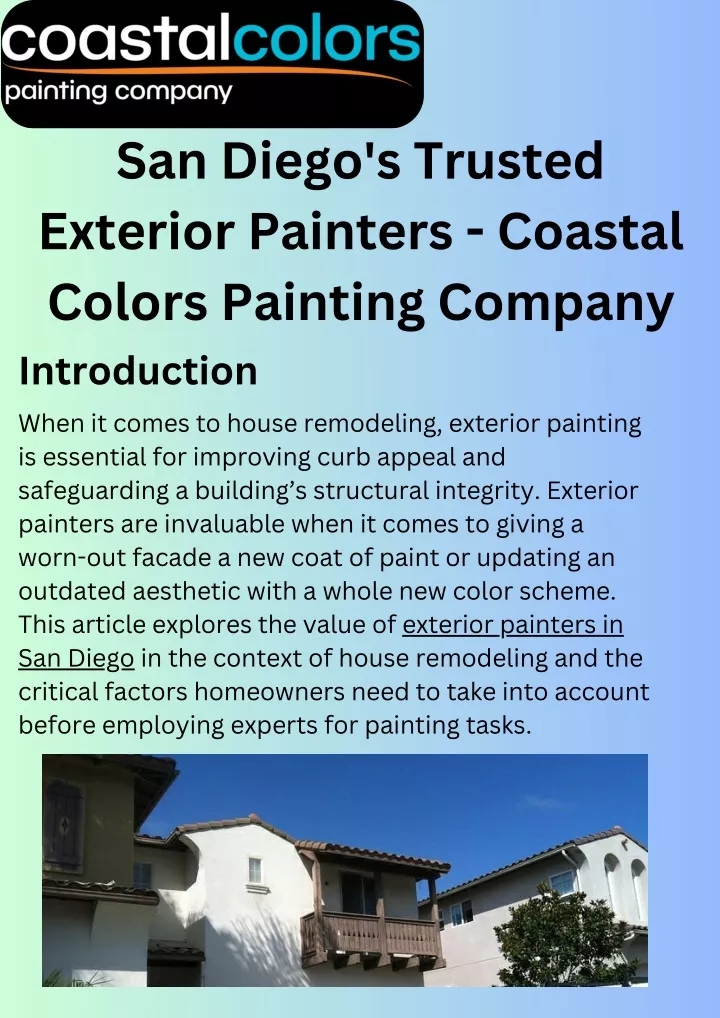 san diego s trusted exterior painters coastal