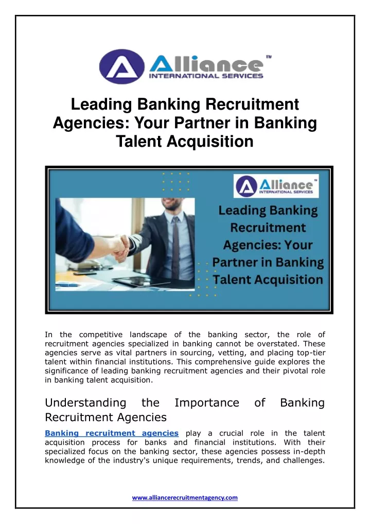 leading banking recruitment agencies your partner
