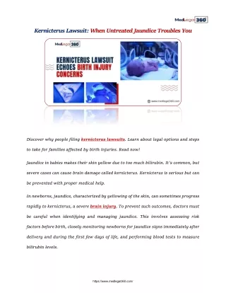 kernicterus lawsuit when untreated jaundice