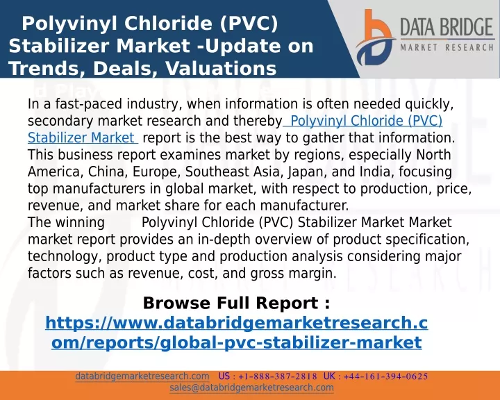 polyvinyl chloride pvc stabilizer market update