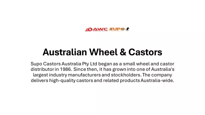 australian wheel castors supocastors australia
