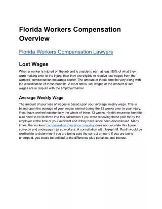 Florida Workers Compensation Lawyers