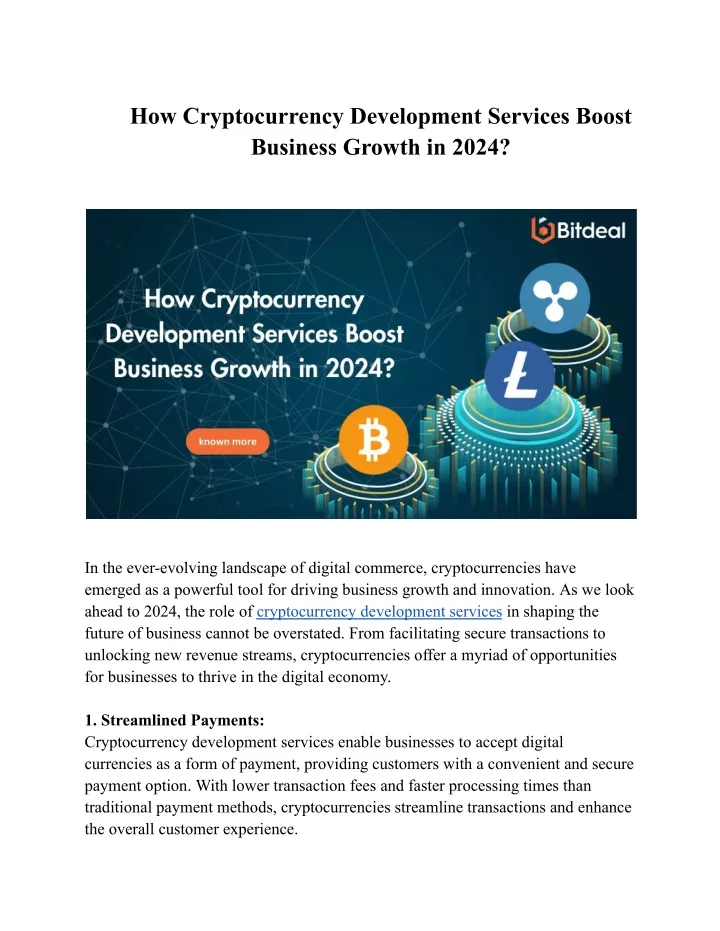 how cryptocurrency development services boost