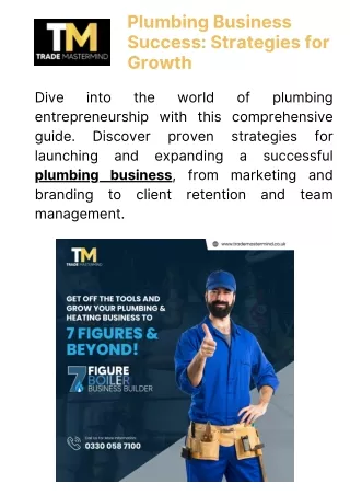 Plumbing Business Success: Strategies for Growth