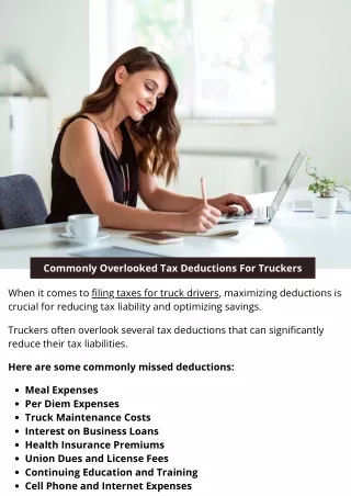 Commonly Overlooked Tax Deductions For Truckers
