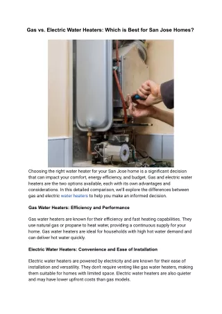 Gas vs. Electric Water Heaters